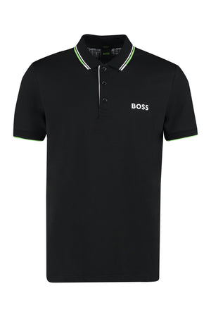 Logo embroidery piqué polo shirt-0